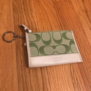 Barely used green Coach coin purse/keychain!